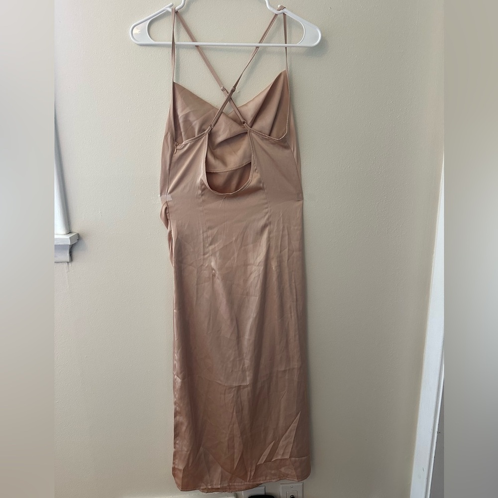 SHEIN Blush Pink Asymmetrical Slip Dress - Picture 2 of 8